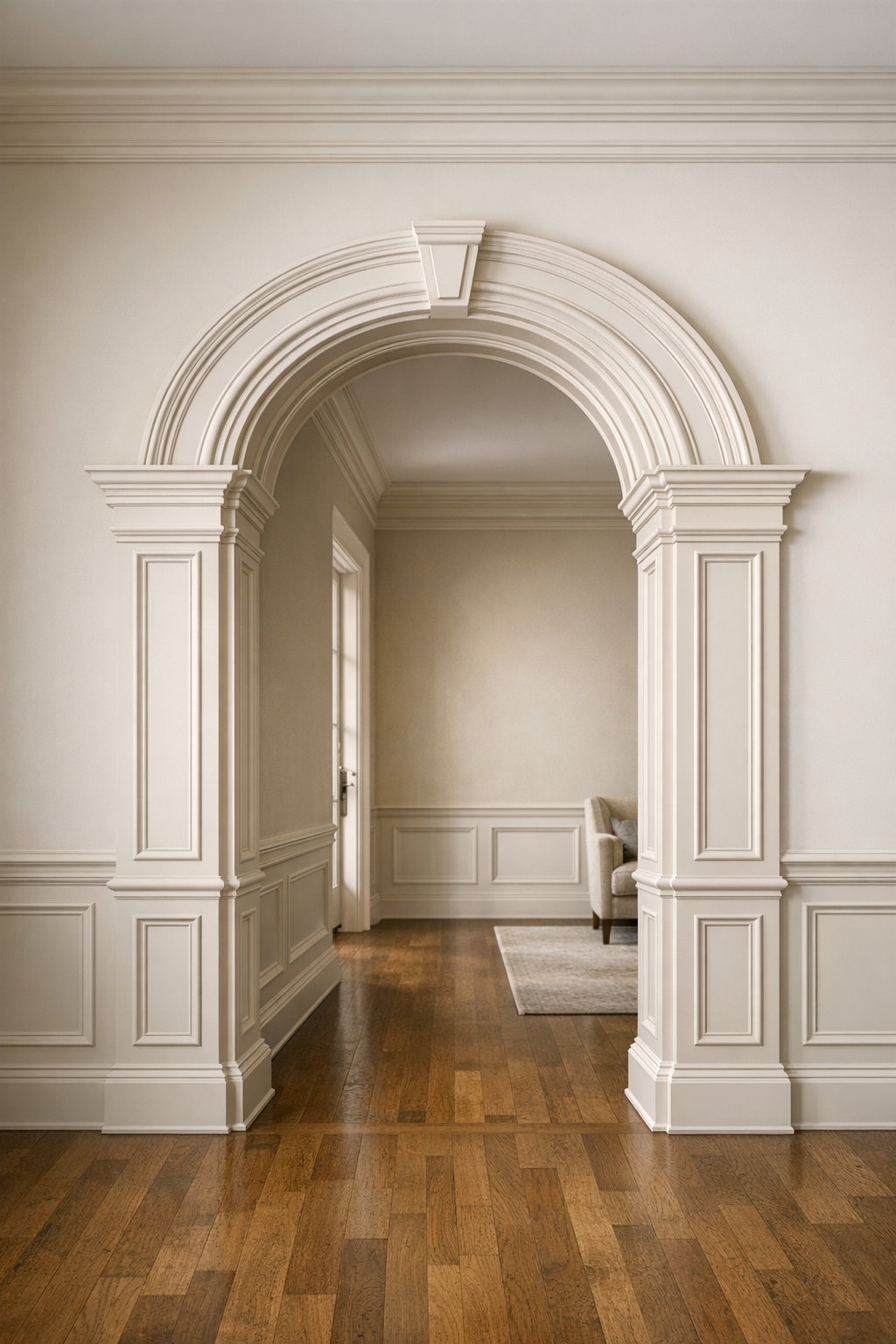 Decorative passageway trim with panels