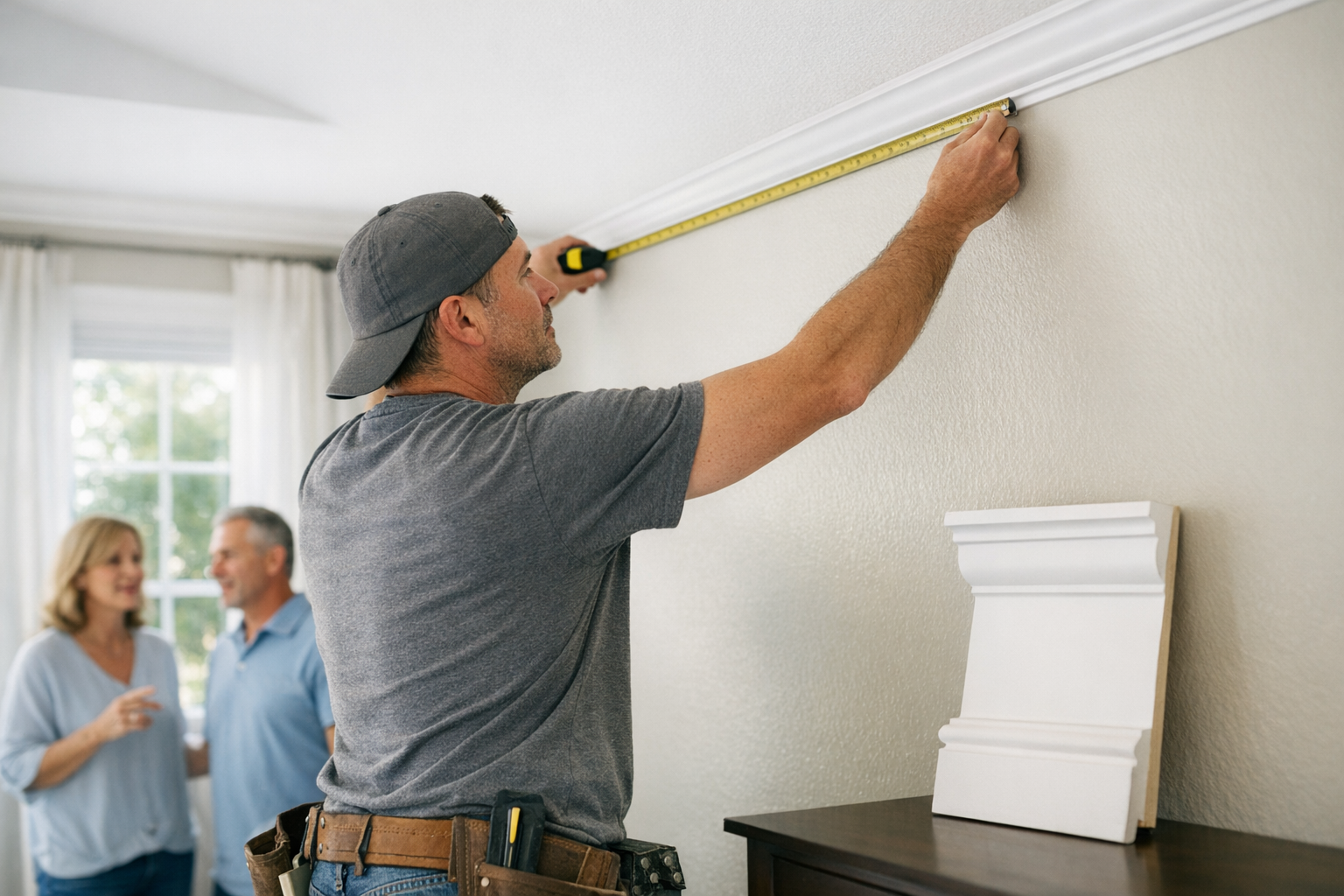 Supporting 2 Measuring Ceiling Line Before Cu