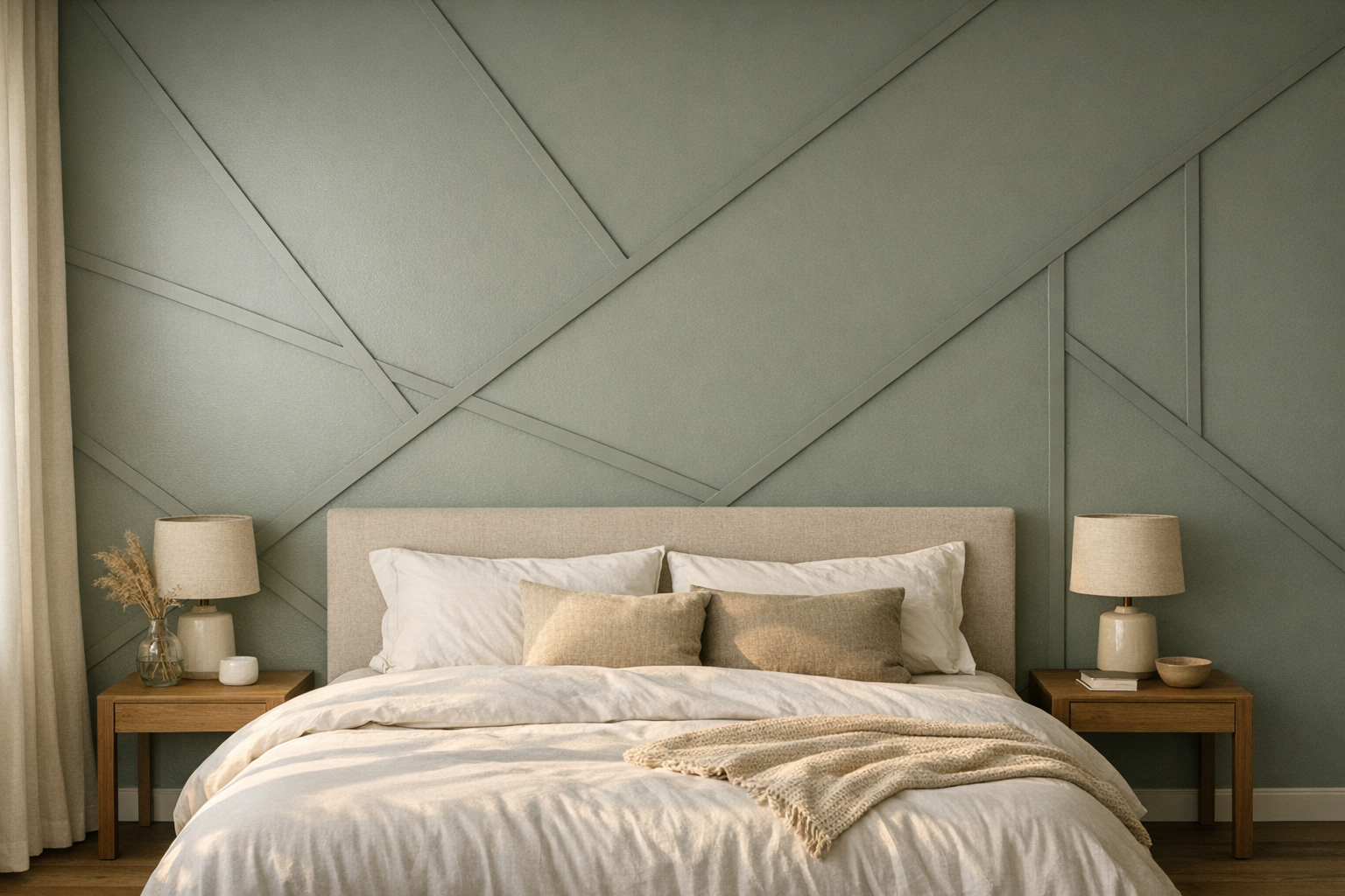 Modern Geometric Trim Wall