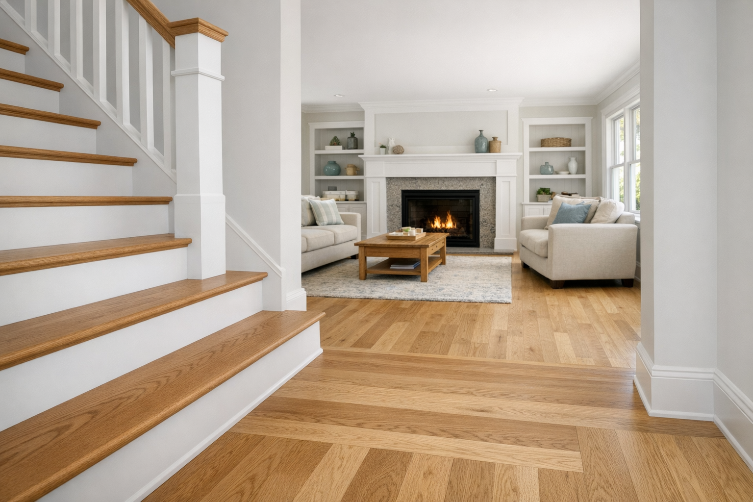 Stair Trim and Fireplace Focal Point