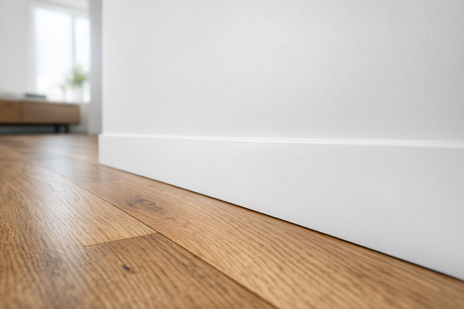 Baseboard-only finish after reset baseboards