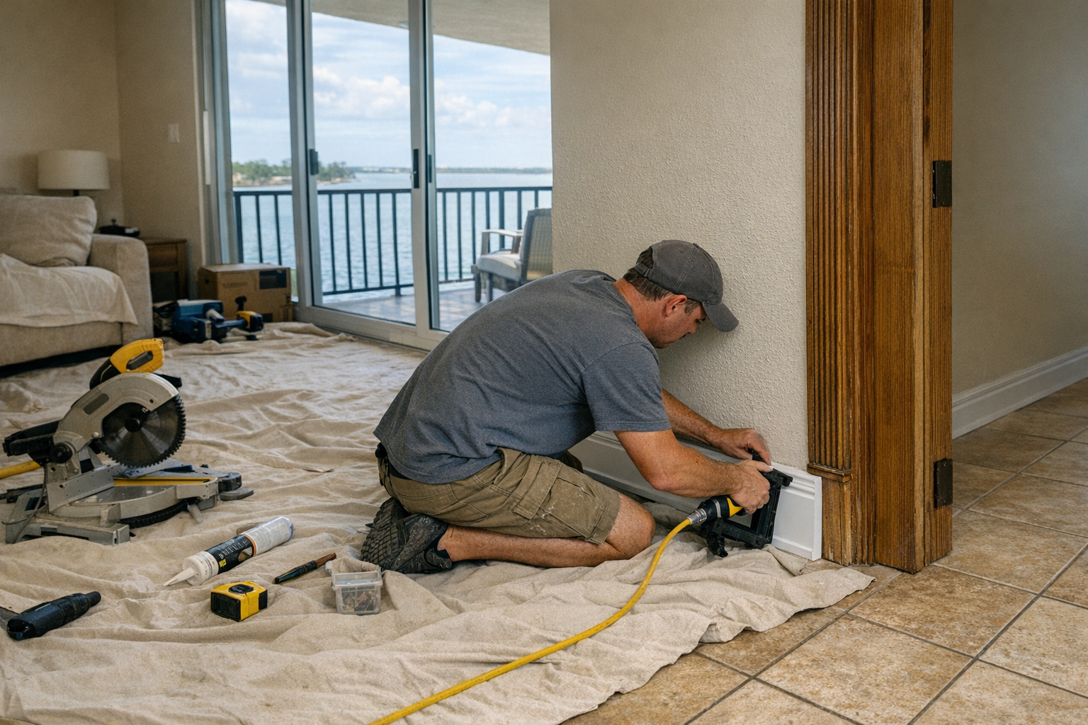 Condo Remodel Trim Installation