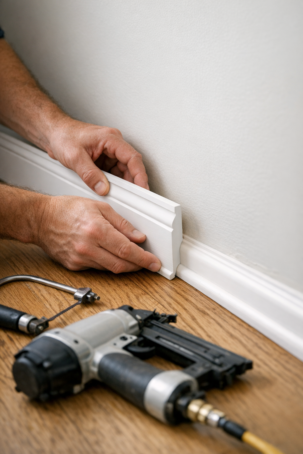 Supporting 4 Floor Edges And Baseboard Instal